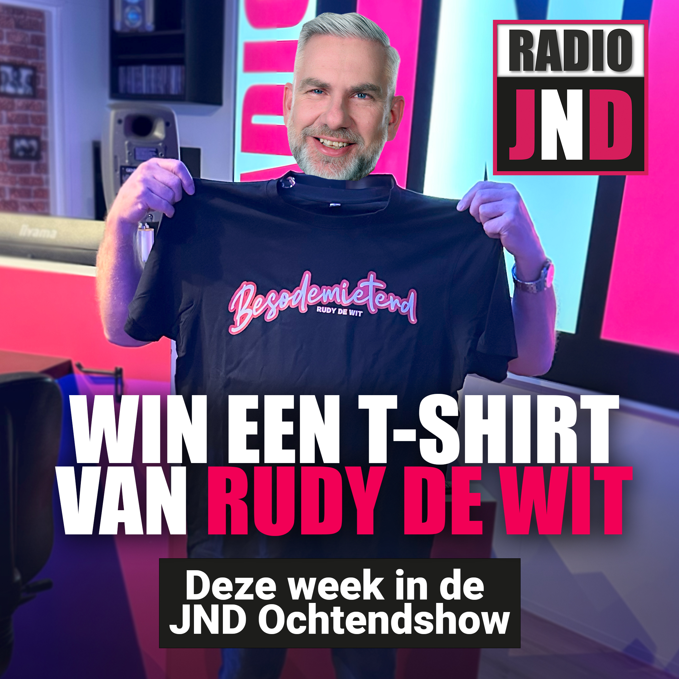 Win deze week een exclusief BESODEMTIERD t-shirt van Rudy de Wit